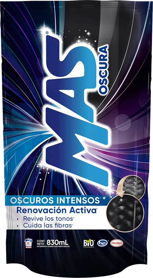 DETERGENTE LIQUIDO MAS OSCURA 14/830 ML