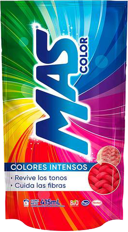 DETERGENTE LIQUIDO MAS COLOR POUCH 16/415 ML