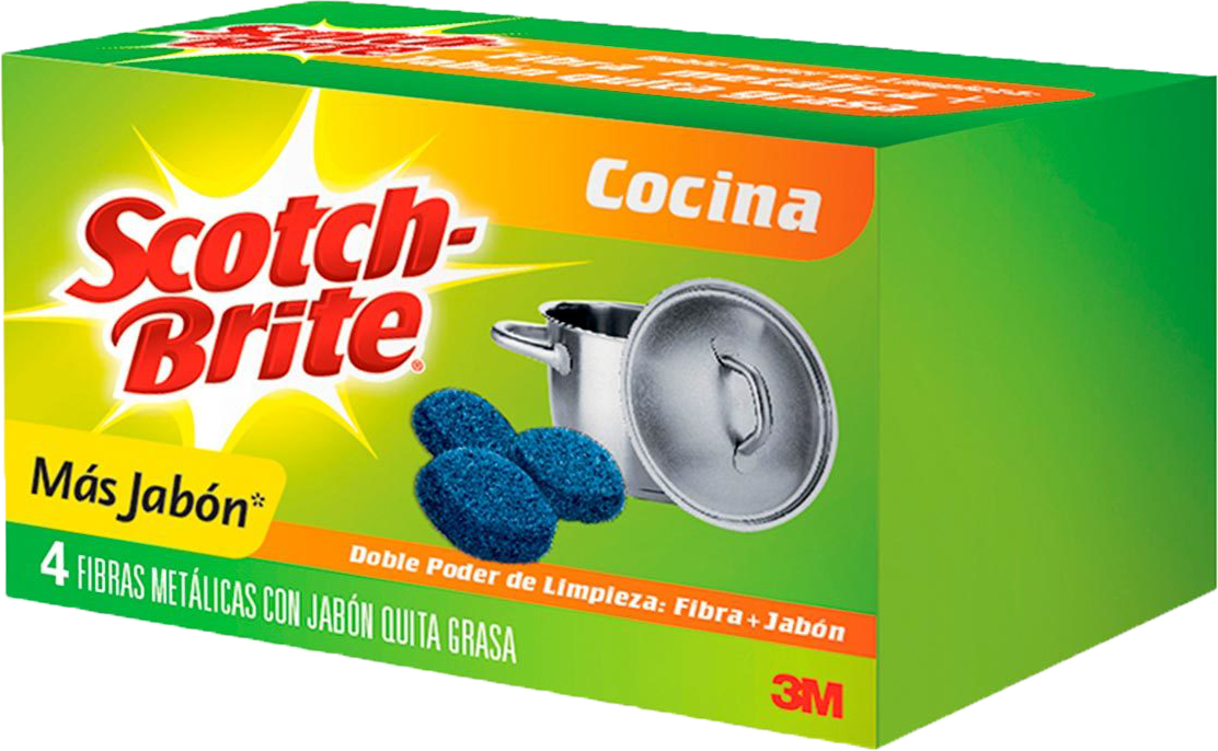 FIBRA METALICA MAS JABON SCOTCH BRITE 24/4 PZ