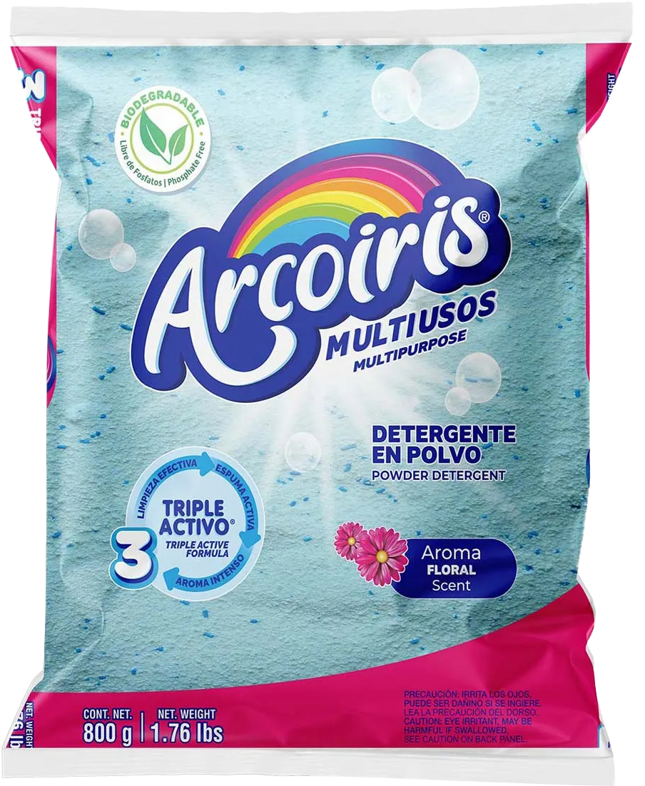 DETERGENTE EN POLVO ARCOIRIS FLORAL 18/800 GR