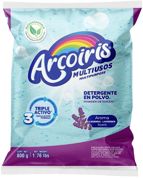 DETERGENTE EN POLVO ARCOIRIS LAVANDA 18/800 GR