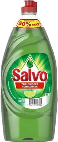DETERGENTE LIQ LAVATRASTES SALVO LIMON 12/900ML