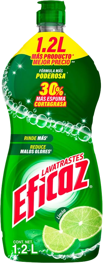 DETERGENTE LIQ LAVATRASTES EFICAZ PINOL LIMON 12/1.2 LT
