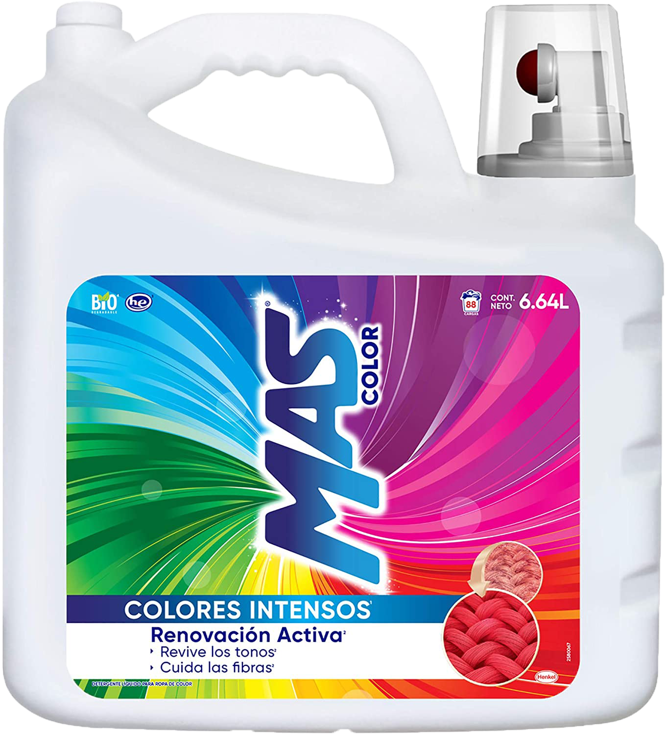 DETERGENTE LIQUIDO MAS COLOR COLORES INTENSOS 3/6.64LT