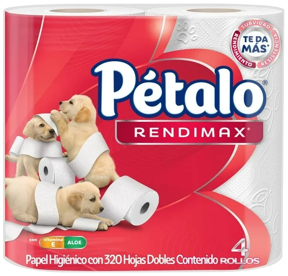 PAPEL HIGIENICO PETALO RINDE MAS 320HD 12/4PZ