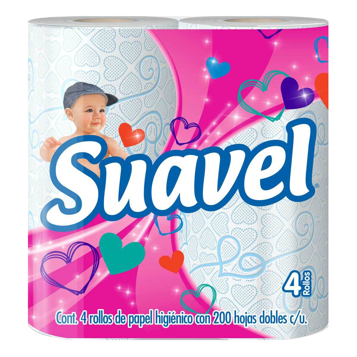 PAPEL HIGIENICO SUAVEL 200HD 4/12PZ