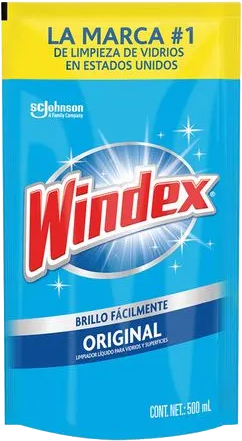 LIMPIADOR DE VIDRIOS WINDEX DOYPACK ORIGINAL 12/500ML