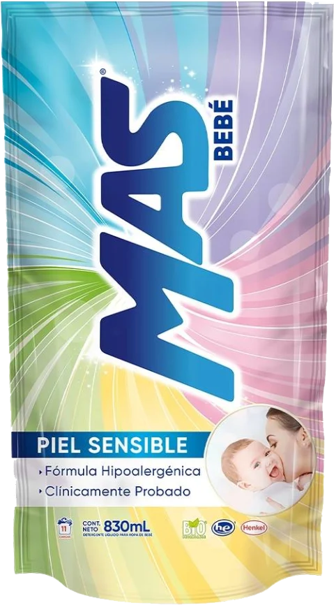DETERGENTE LIQUIDO MAS BEBE DOYPACK 14/830ML