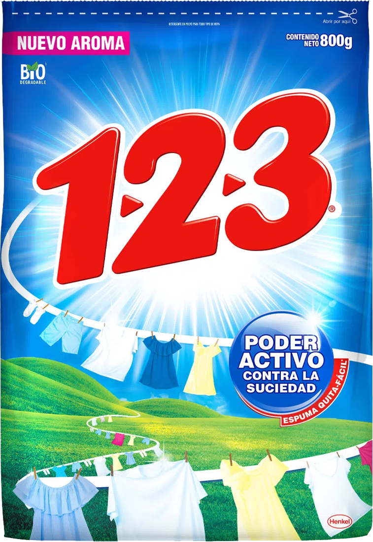 DETERGENTE POLVO 123 FRESCA BLANCURA 24/800GR