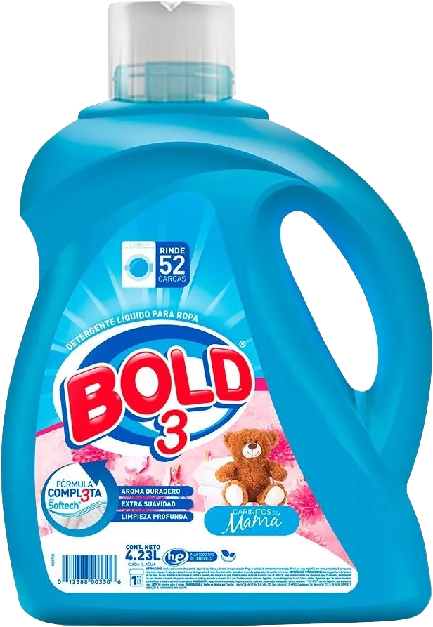 DETERGENTE LIQUIDO BOLD 3 CARIÑITOS 4/4.23LT