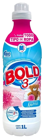 DETERGENTE LIQUIDO BOLD 3 CARIÑITOS 12/1LT