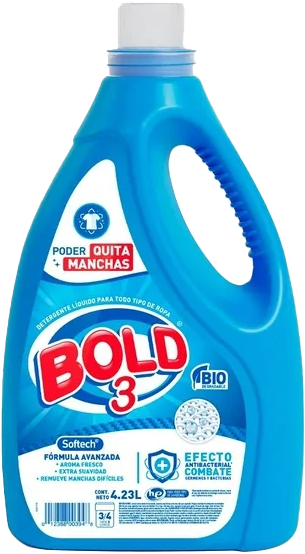 DETERGENTE LIQUIDO BOLD 3 QUITAMANCHAS 4/4.23LT