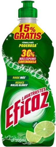 DETERGENTE LIQ LAVATRASTES EFICAZ PINOL LIMON PRECIO ESP 12/500 ML