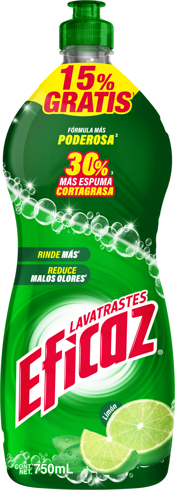 DETERGENTE LIQ LAVATRASTES EFICAZ PINOL LIMON PRECIO ESP 12/750 ML