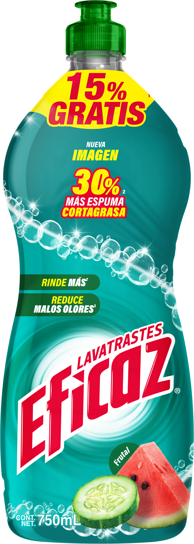 DETERGENTE LIQ LAVATRASTES EFICAZ PINOL FRUTAL PRECIO ESP 12/750 ML