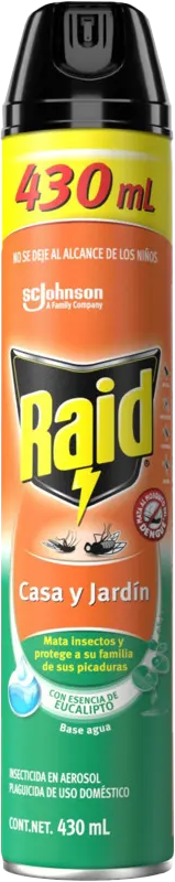 INSECTICIDA RAID CASA Y JARDIN EUCALIPTO 12/430ML