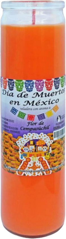 VELADORA DIA DE MUERTOS CEMPASUCHIL 20/1PZ