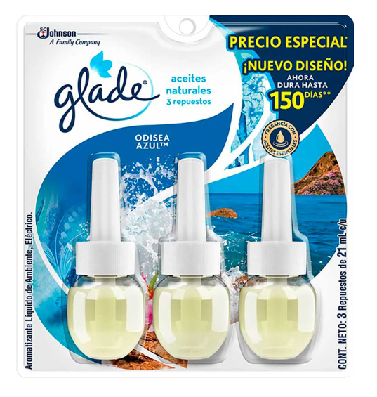 AROMATIZANTE LIQUIDO GLADE REPUESTO ODISEA AZUL 3PZ 12/1PQ