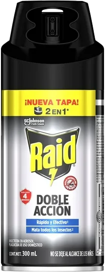 INSECTICIDA AEROSOL RAID DOBLE ACCION 12/300ML