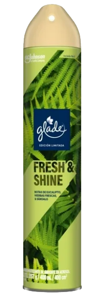 AROMATIZANTE AEROSOL GLADE FRESH SHINE 12/400ML