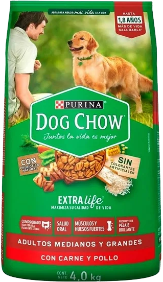COMIDA P/PERRO ADULTO MEDIANOS Y GRANDES DOG CHOW 6/4 KG