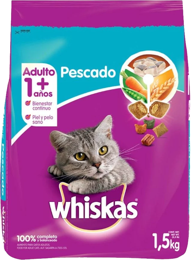 COMIDA P/GATO WHISKAS PESCADO 12/1.5KG