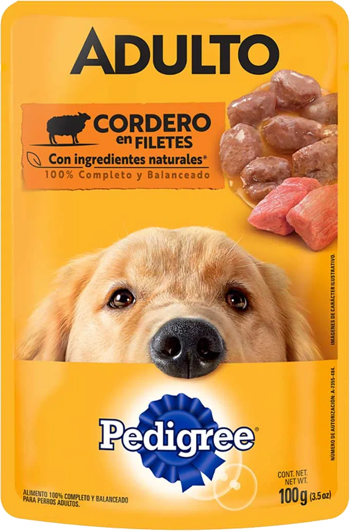 COMIDA P/PERRO ADULTO CORDERO PEDIGREE POUCH 12/100GR