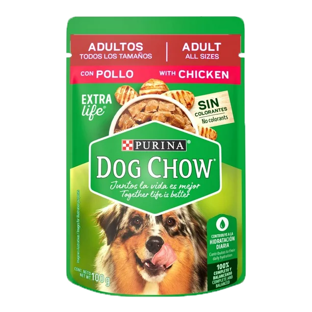 COMIDA P/PERRO ADULTO DOG CHOW POLLO POUCH 12/100 GR