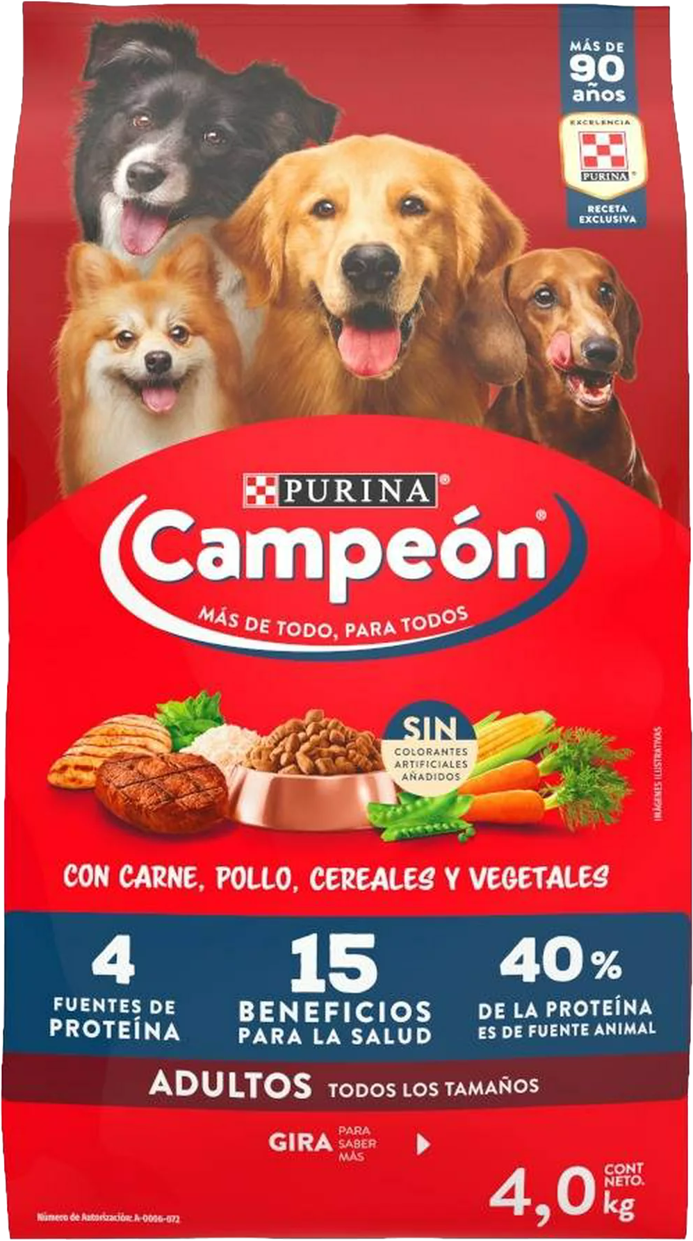 COMIDA P/PERRO ADULTO TODO TAMAÑO CAMPEON 6/4KG