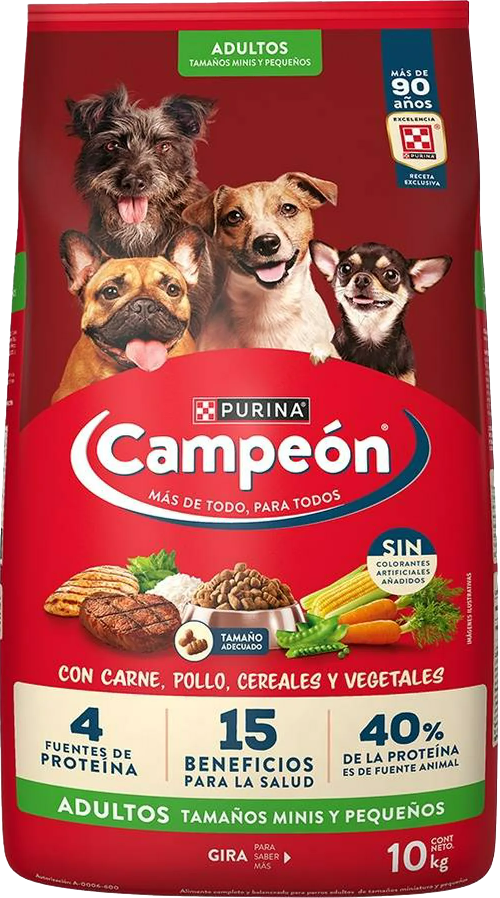 COMIDA P/PERRO ADULTO TODO TAMAÑO CARNE CAMPEON 10KG