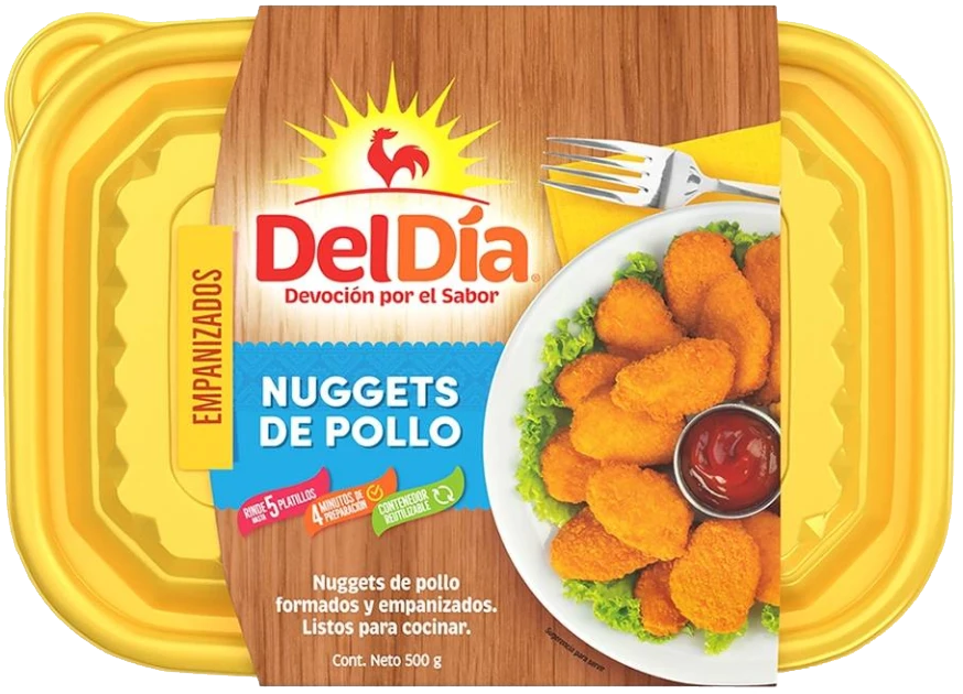 NUGGETS DE POLLO EMPANIZADOS DEL DIA 12/500 GR