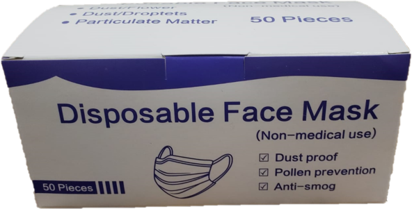 CUBREBOCAS TRICAPA AZUL INFANTIL C/50PZ 60/1PQ