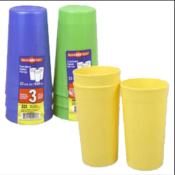 SET DE VASOS DE PLASTICO AZUL IMPERIAL PLASTICS 22 OZ 48/3PZ