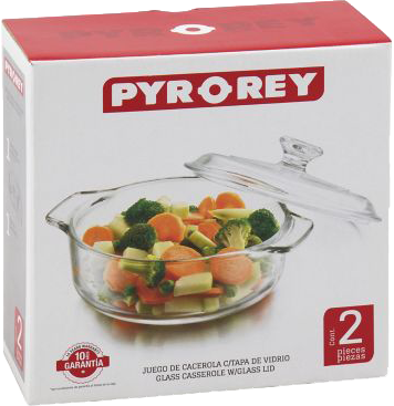 CACEROLA C/TAPA DE VIDRIO PYR-O-REY 948 ML 4/1PZ