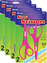 TIJERASP/NIÑOS 5 1/2 PULG FLOURESCENTE BAZIC 6/24/2 PZ