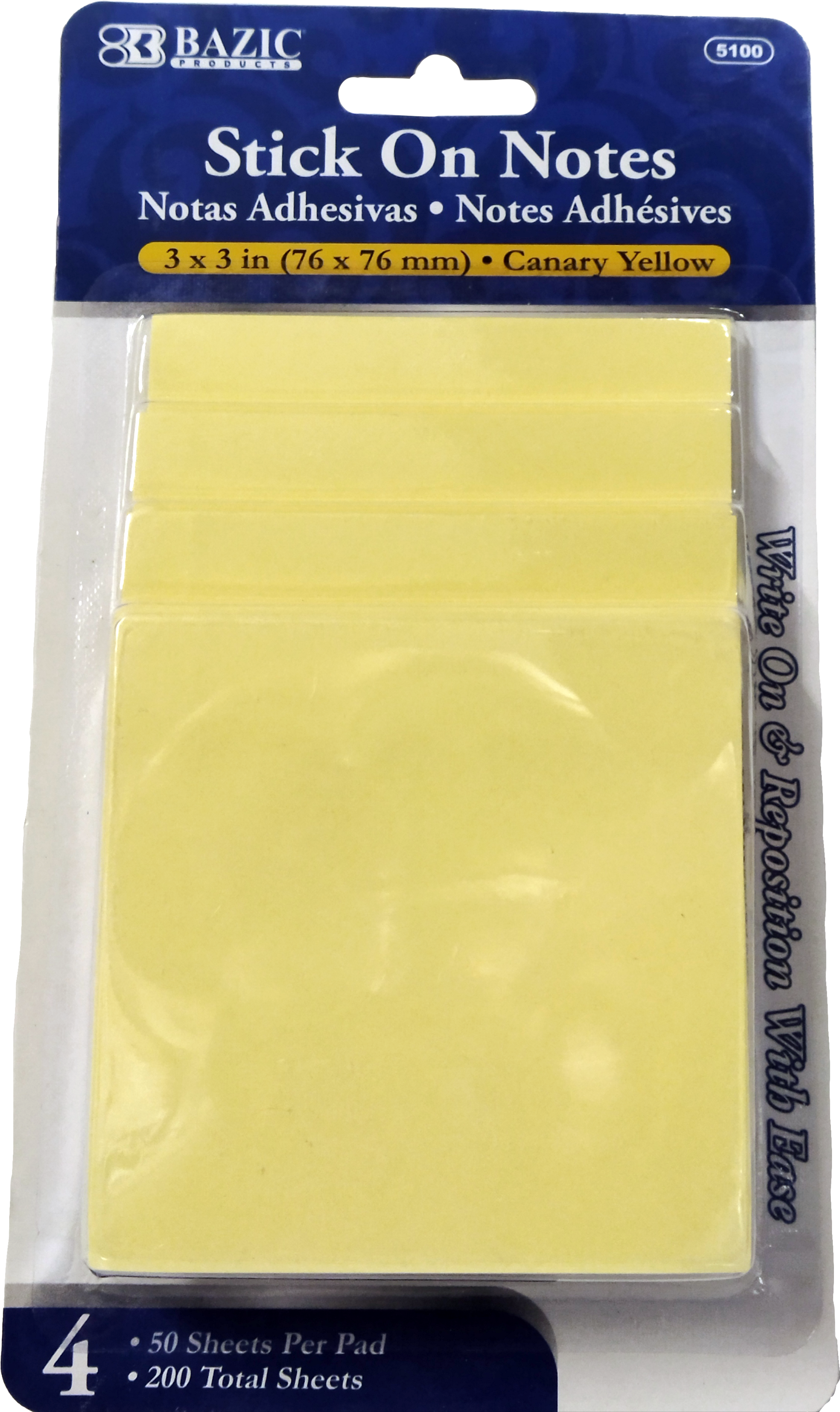 BLOCK DE NOTAS C/ADHESIVO AMARILLO 4 PZ 6/24/1PQ