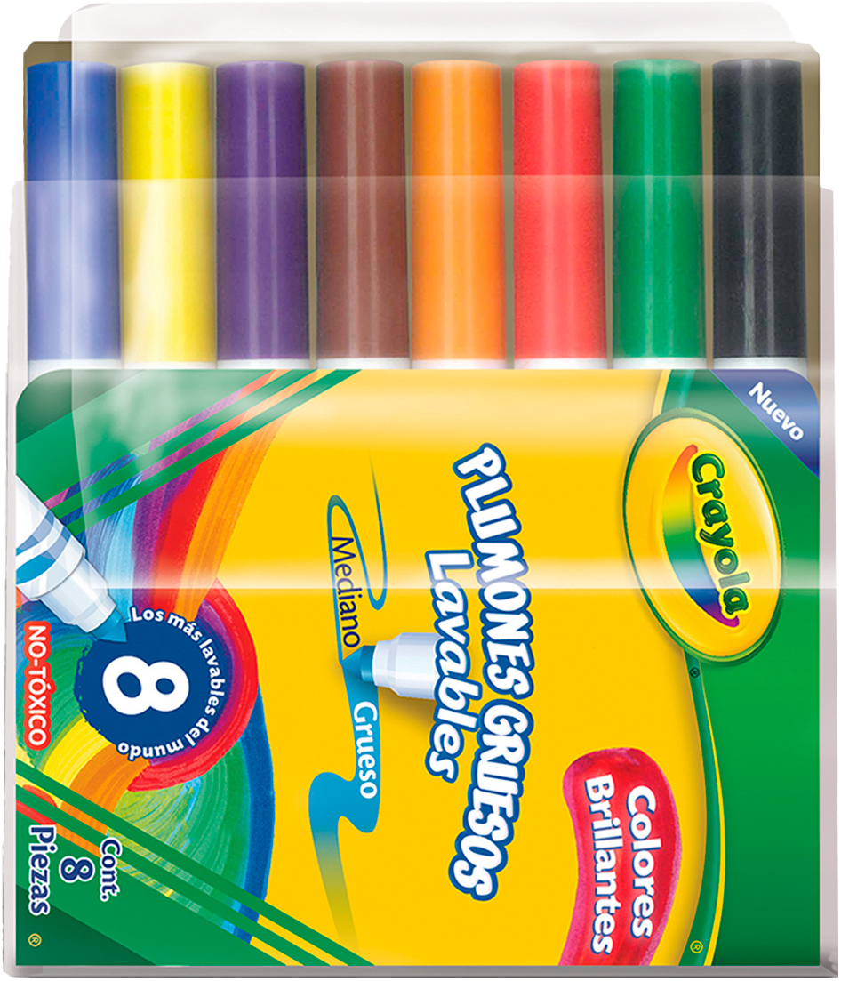 PLUMONES CLASICOS LAVABLES CRAYOLA C/8PZ 24/1PQ