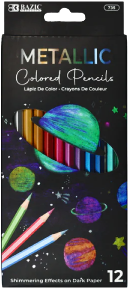 COLORES DE MADERA BAZIC METALICOS C/12PZ 144/1PQ