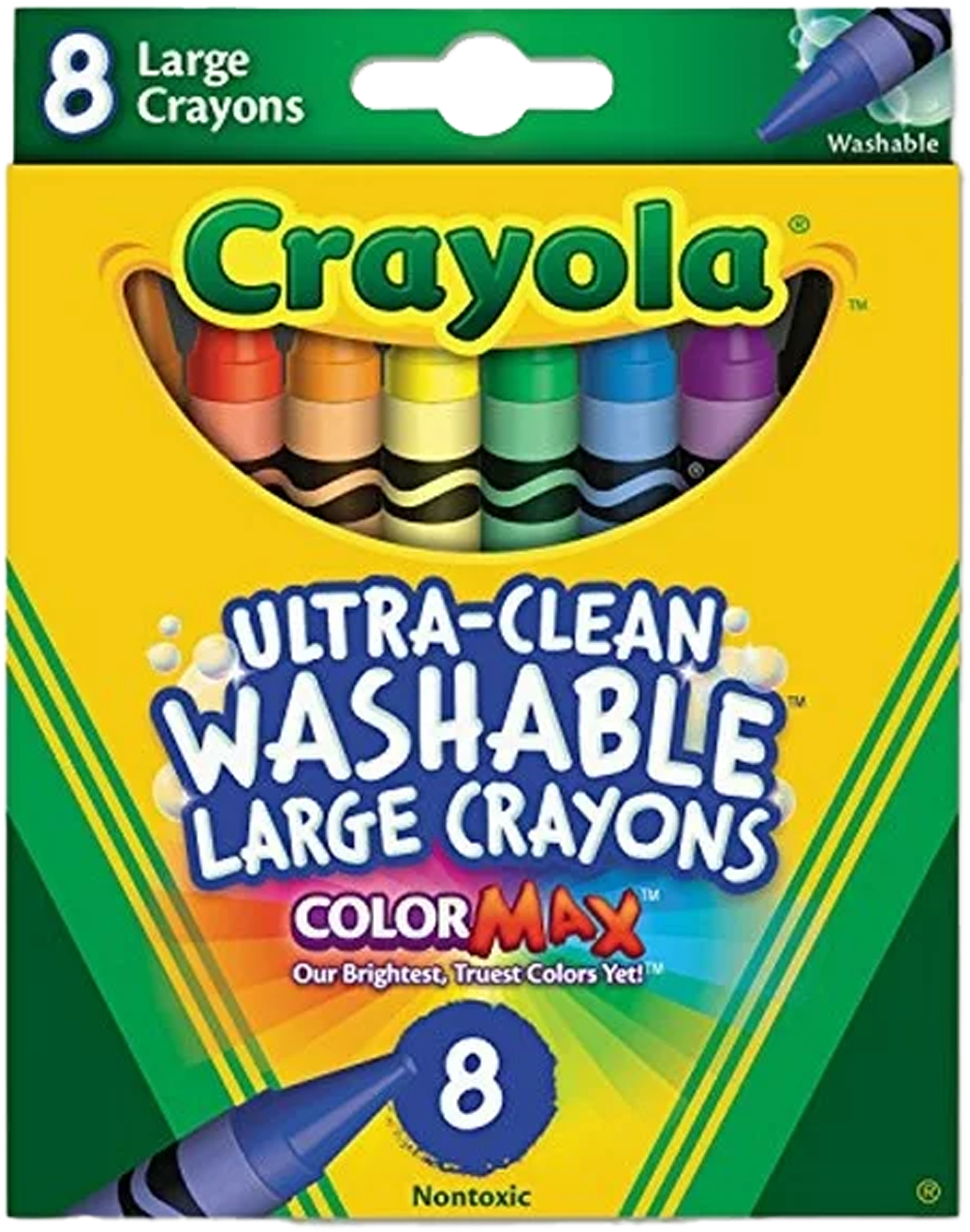 CRAYONES DE CERA CRAYOLA ULTRA CLEAN LAVABLES 8PZ