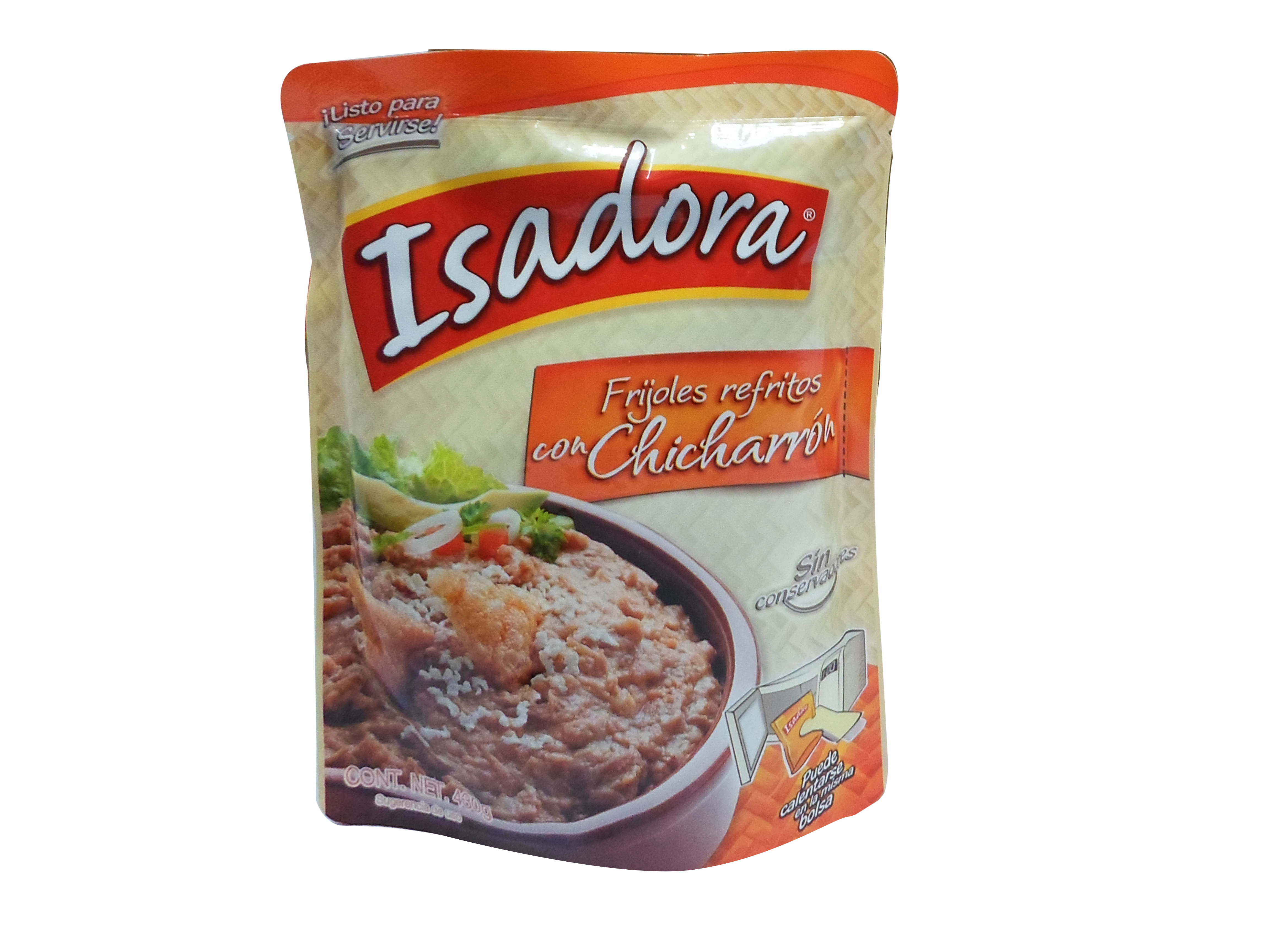 FRIJOLES REFRITOS C/CHICHARRON ISADORA 12/430 GR