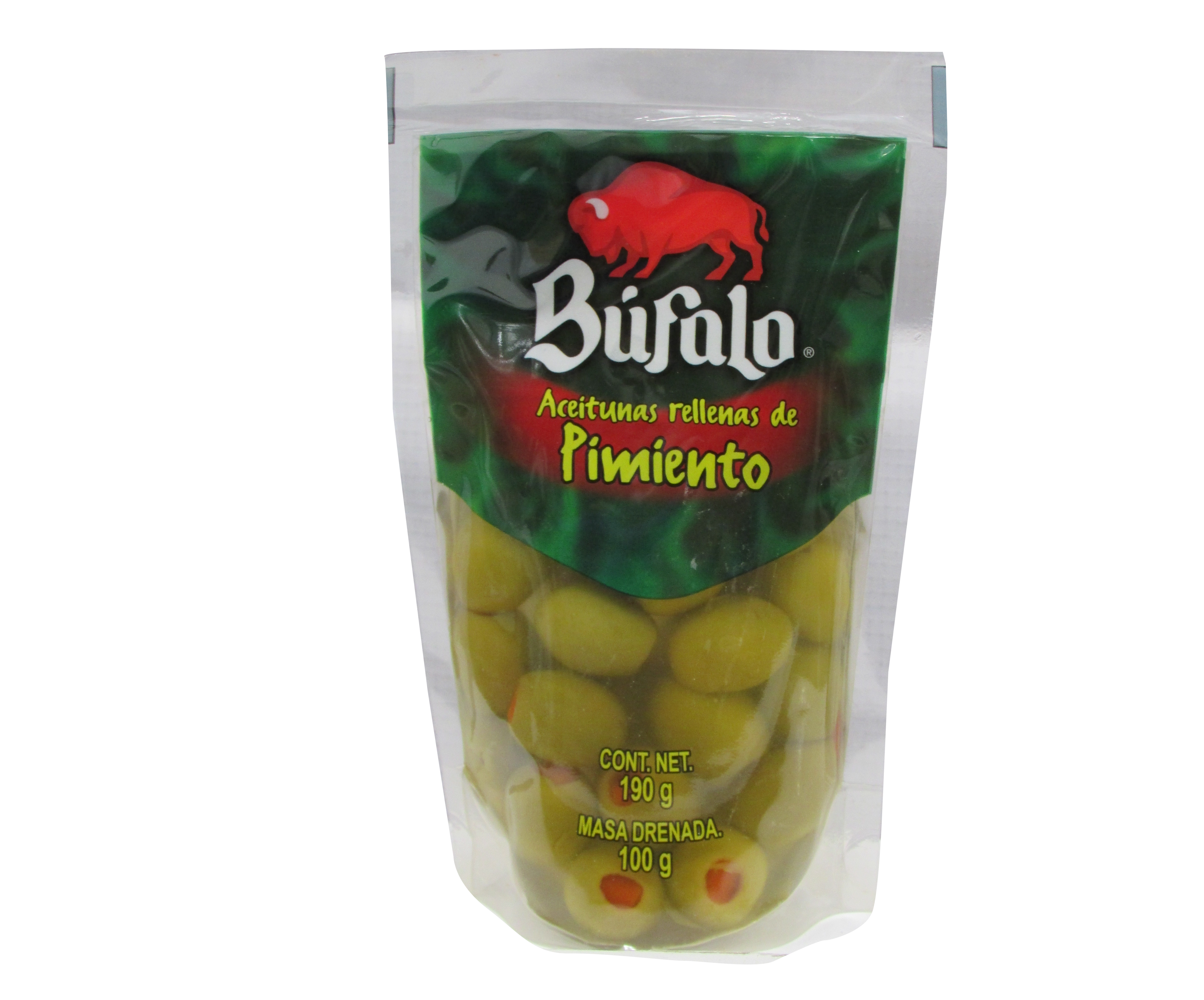 ACEITUNA RELLENAS C/PIMIENTO BUFALO 24/190 GR POUCH