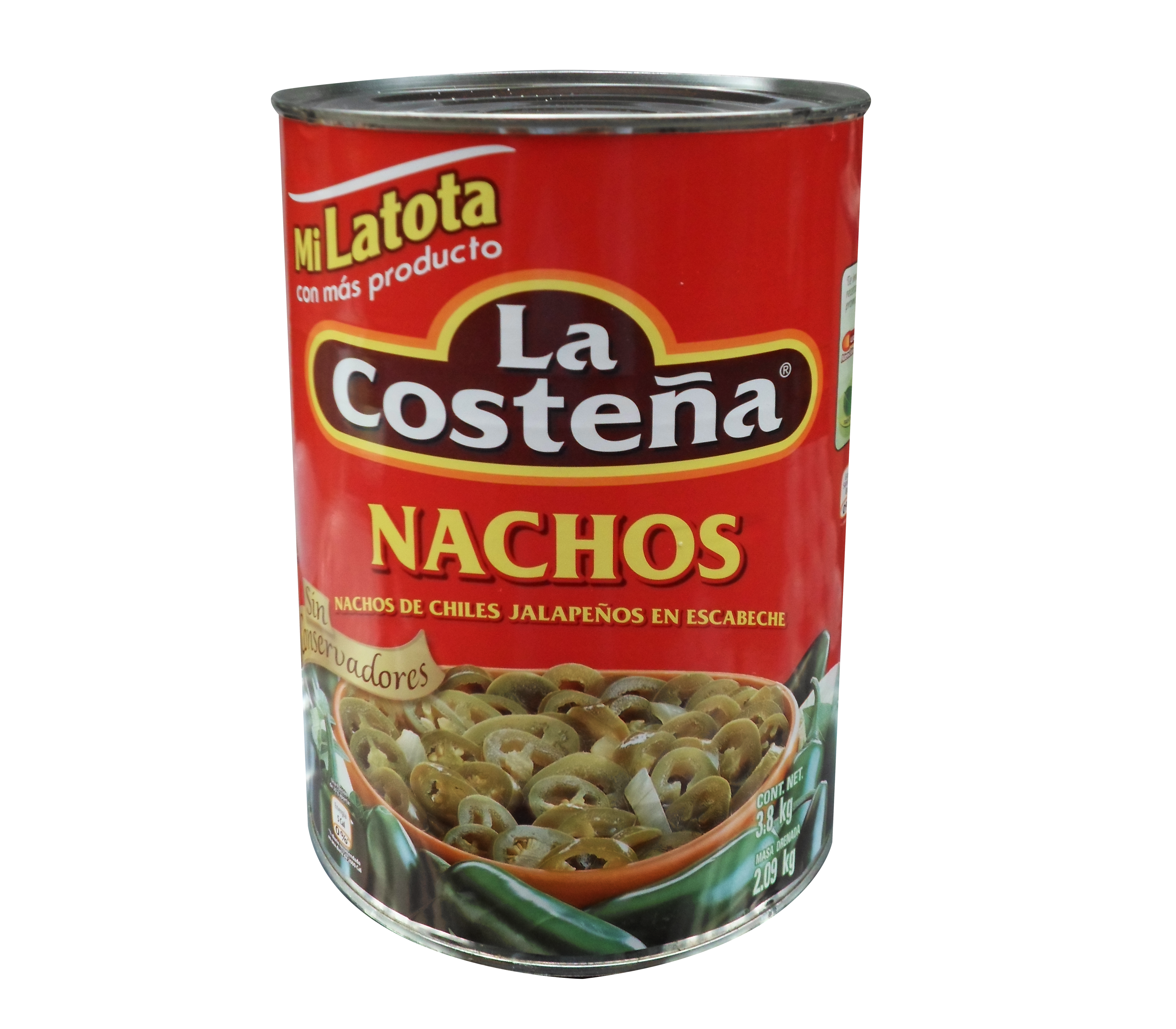 CHILE JALAPEÑO NACHOS MI LATOTA LA COSTEÑA 6/3.600 KG