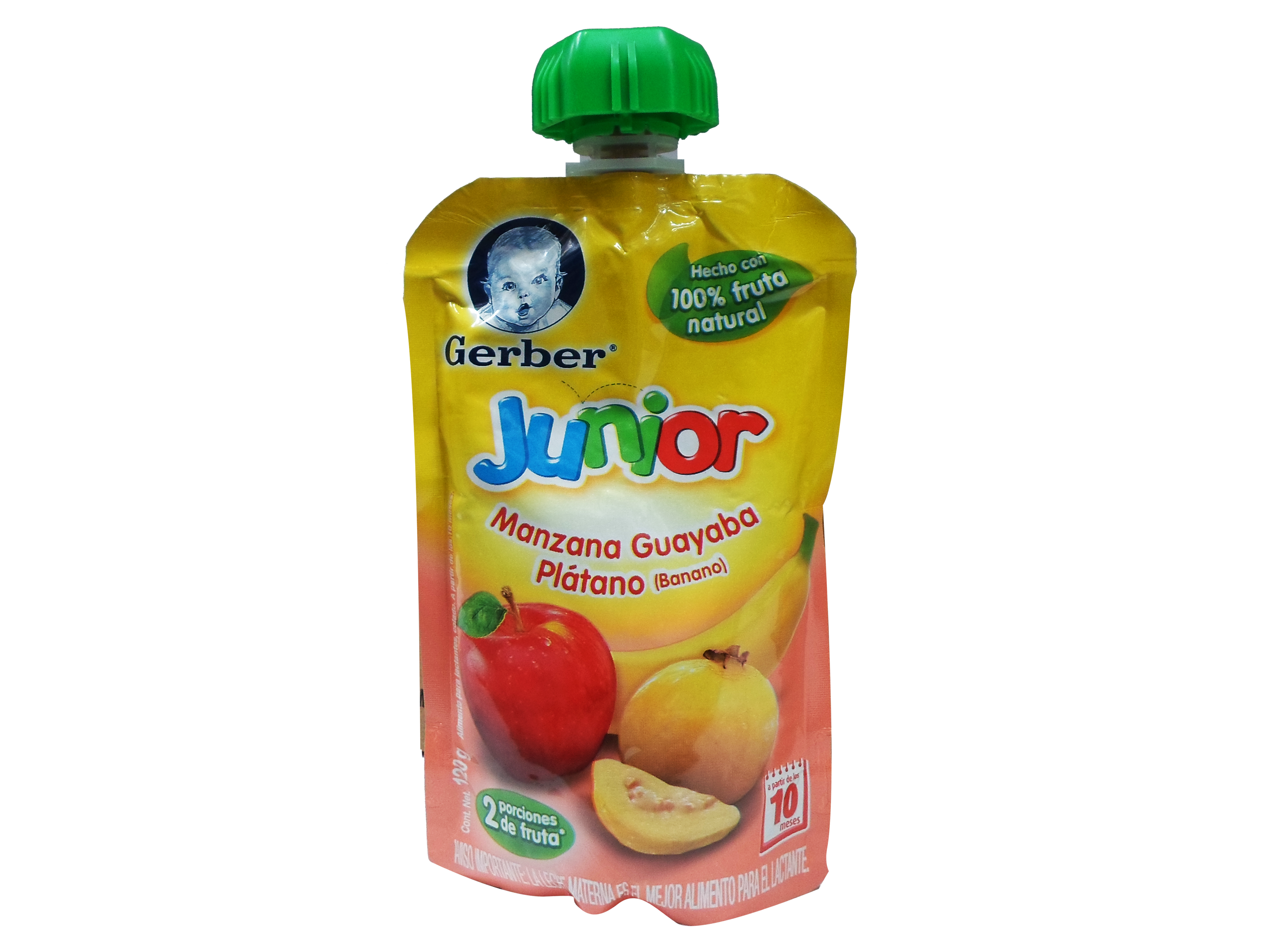 COMIDA BEBE MANZANA/GUAYABA/PLATANO BOLSA GERBER 12/120 GR