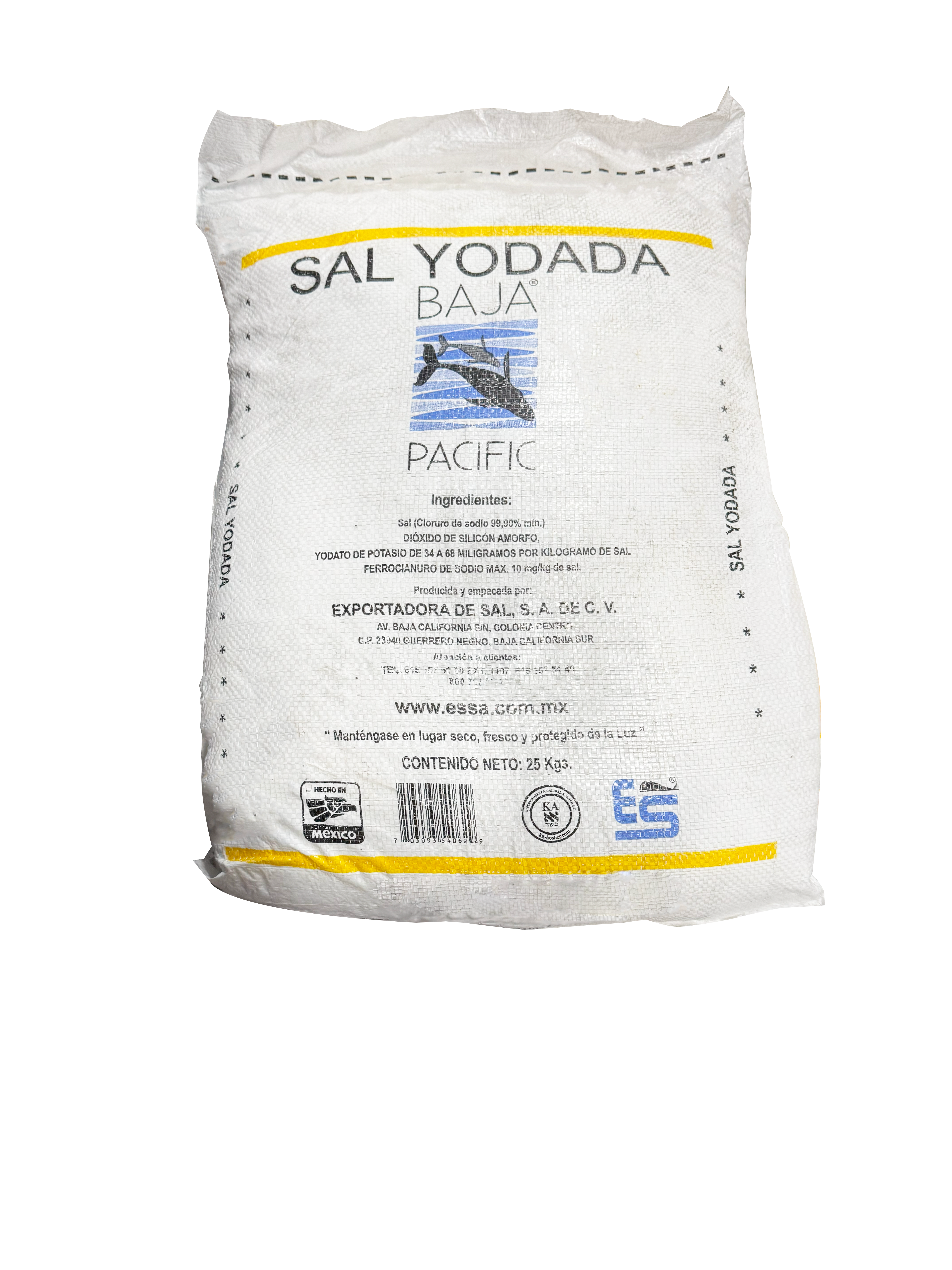 SAL DE MAR BAJA PACIFIC REFINADA YOD. SACO 25 KG