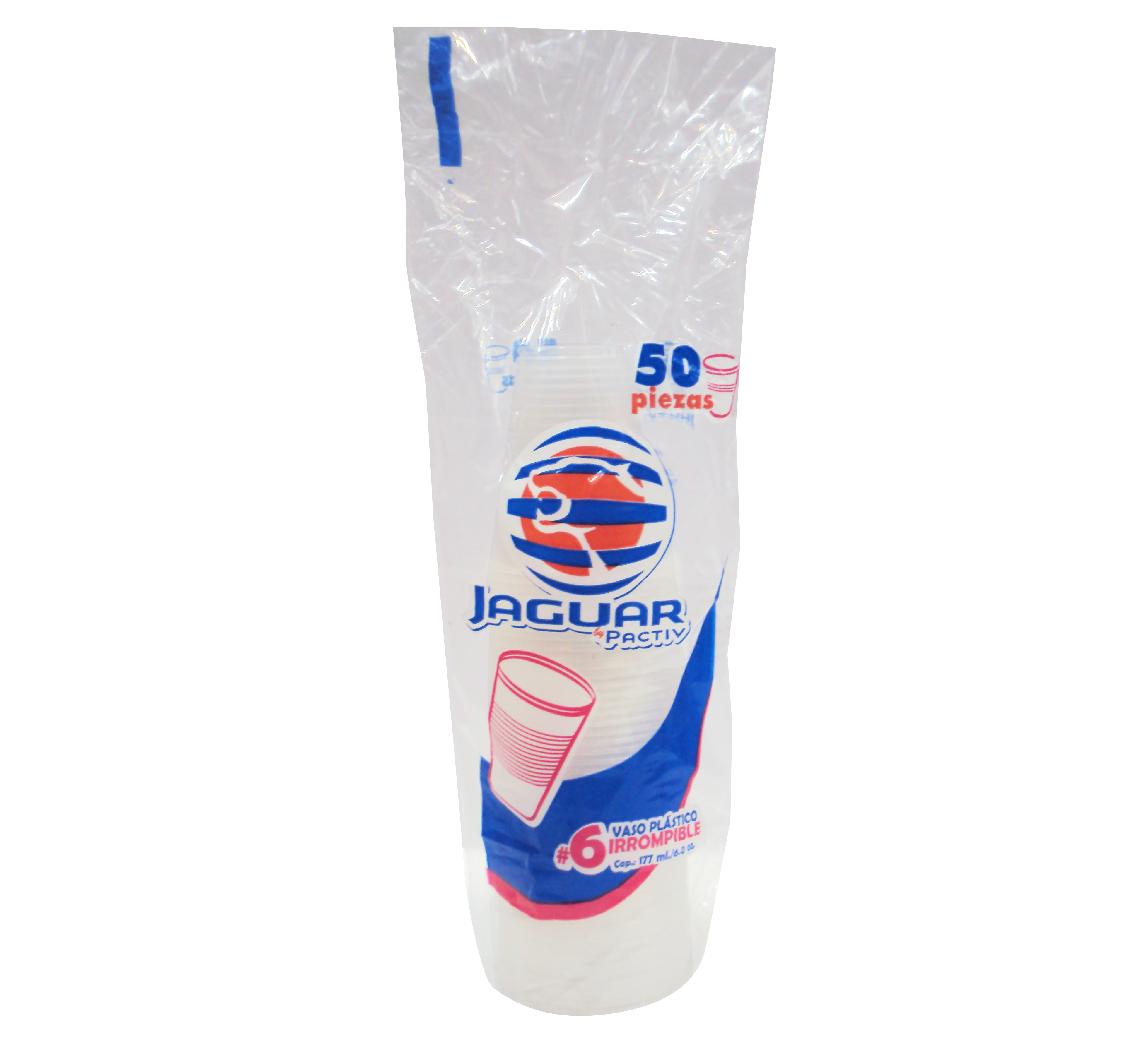 VASO PLASTICO NO. 6 JAGUAR 20/50 PZ