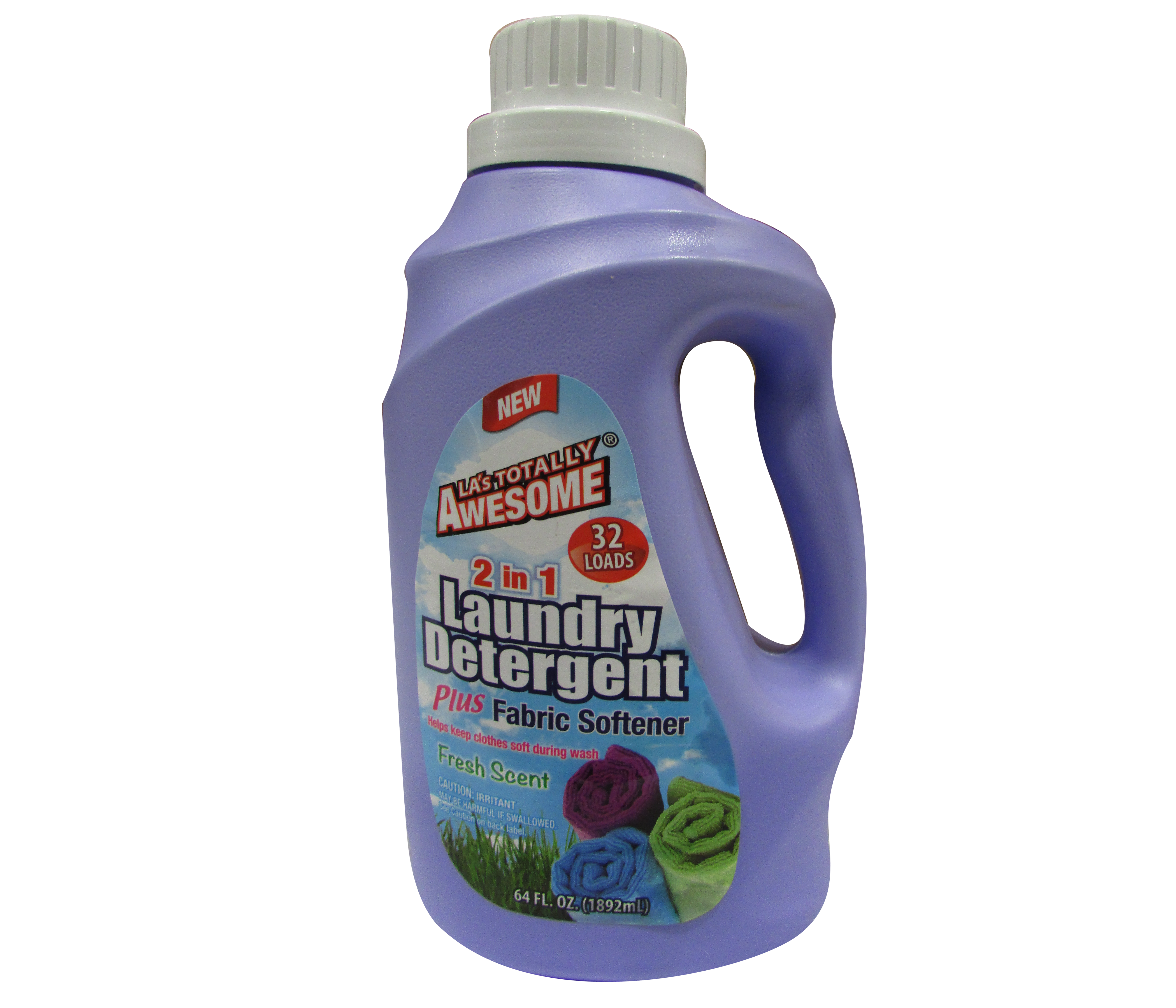 DETERGENTE LIQ. Y SUAVIZANTE 2 EN 1 AWESOME 8/64 OZ