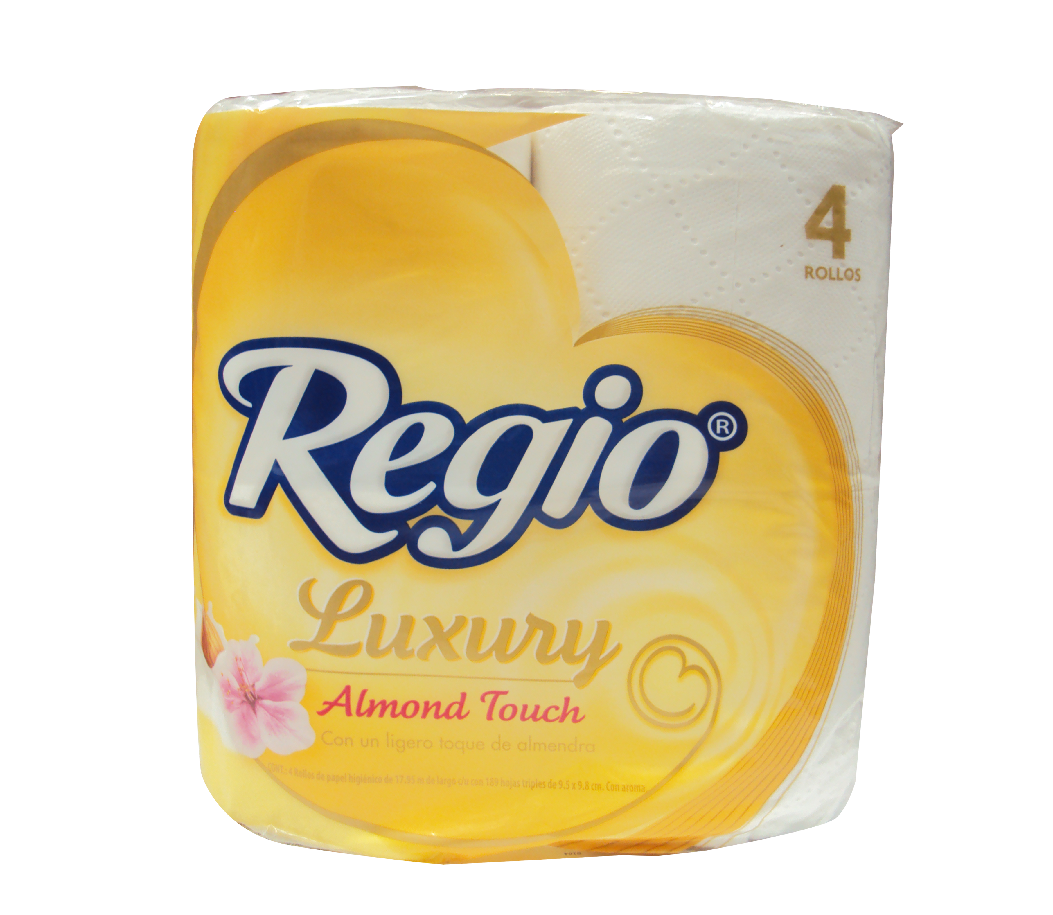 PAPEL HIGIENICO REGIO LUXURY ALMENDRAS 12/4 PZ
