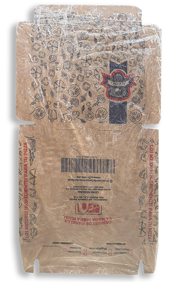 CAJA P/PIZZA KRAFT NO. 10 FLAUTA E 50 PZ