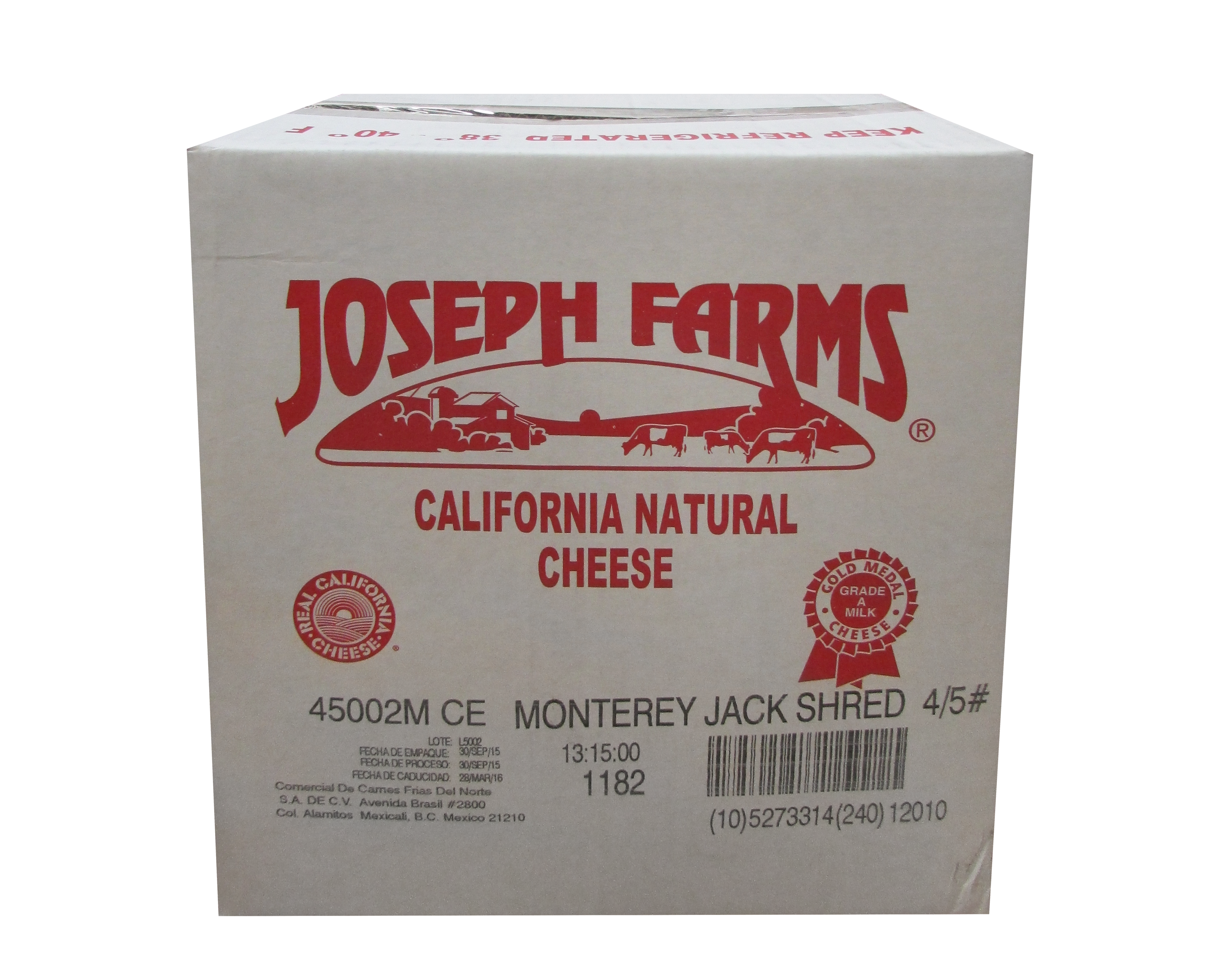 QUESO MONTERREY RALLADO JOSEPH FARMS 4/5 LB.