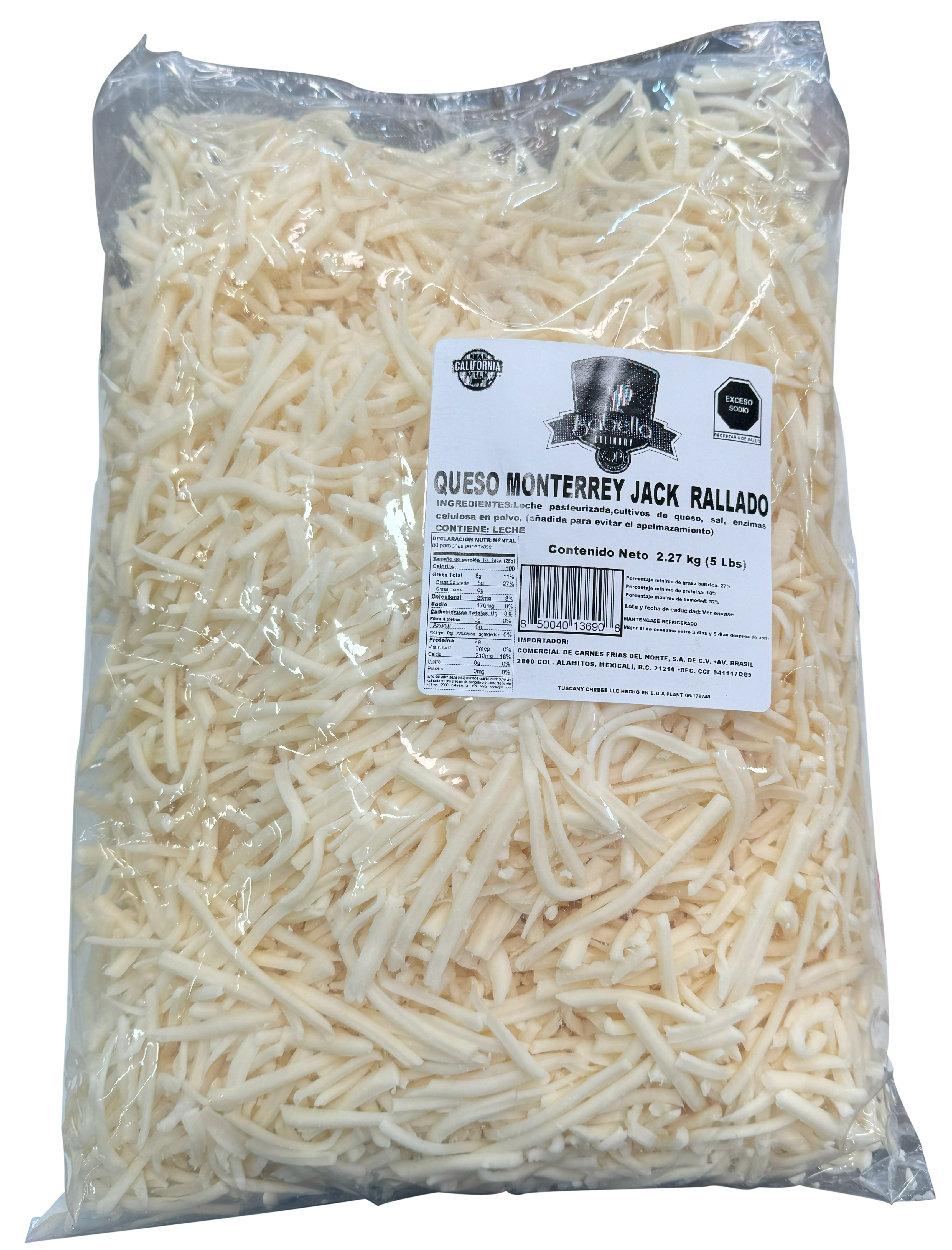 QUESO MONTERREY RALLADO ISABELLA 4/5 LB